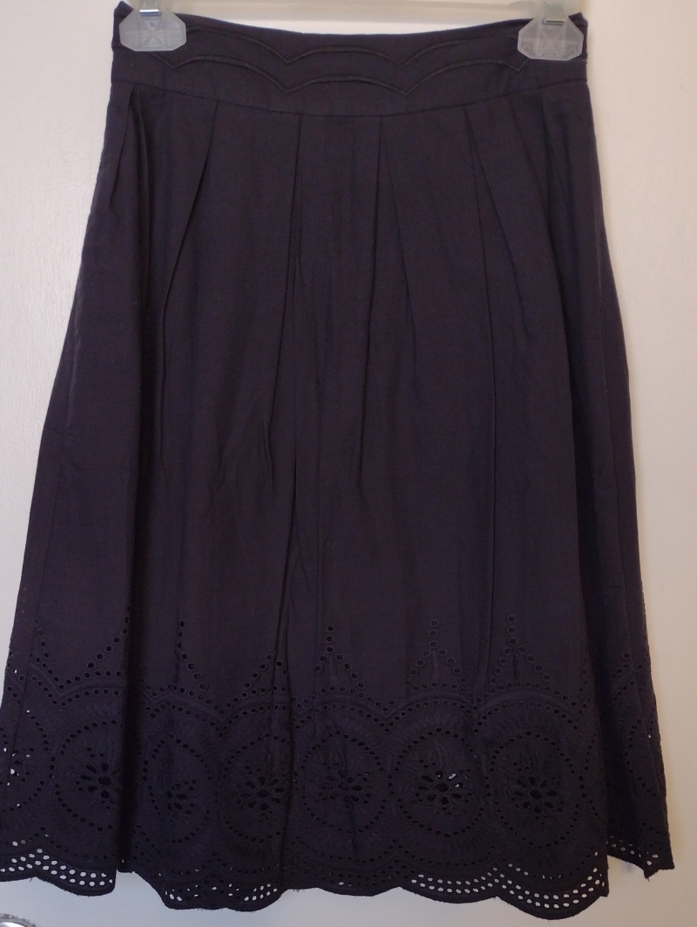 NEW Vintage Dear Creatures 100% Cotton Black Midi Skirt Size XS